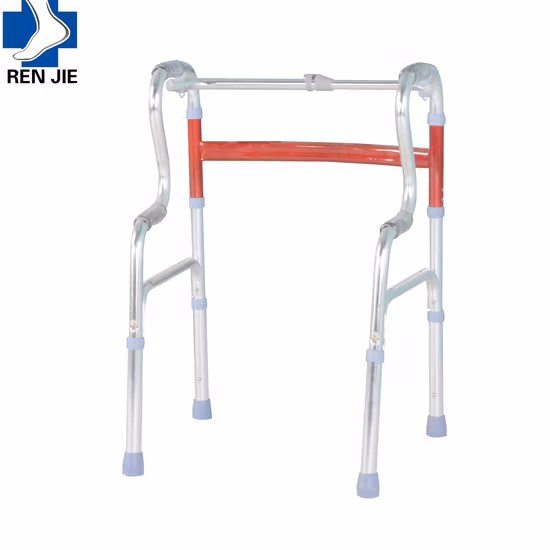 Hotsale ISO Certificated Elderly Use Height Adjustable Aluminum Walking Aid with Optional Casters